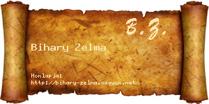 Bihary Zelma névjegykártya
